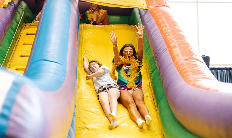 Inflatable slide at Miracle Mania